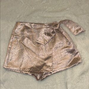 fab'rik Silver Skorts Metallic Shine